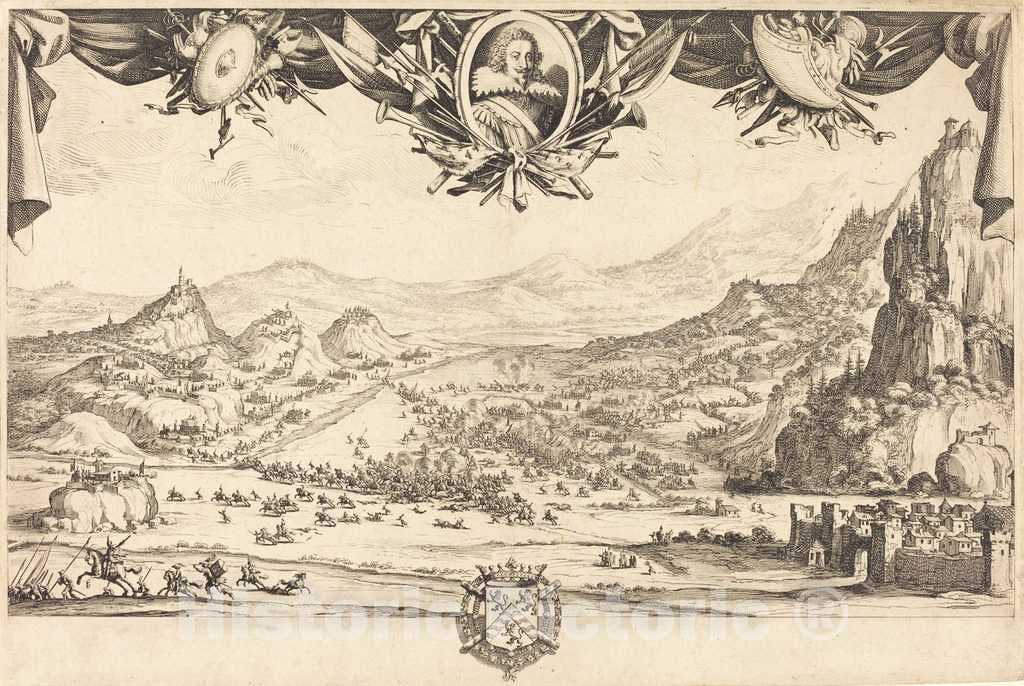 Art Print : Jacques Callot, The Combat of Avigliana, in or After 1631 - Vintage Wall Art