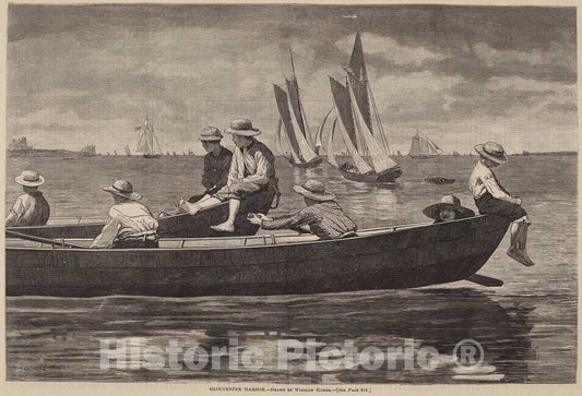 Art Print : Homer, Gloucester Harbor, 1873 - Vintage Wall Art