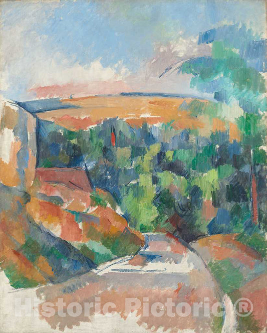 Art Print : Paul CÃ©zanne, The Bend in The Road, c.1903 - Vintage Wall Art