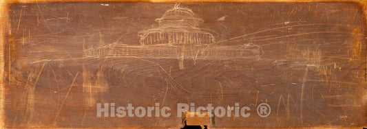 Art Print : Thomas Cole, Sketch for Ohio State Capitol Design, c. 1838 - Vintage Wall Art