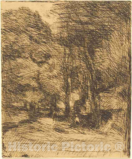 Art Print : Baptiste-Camille Corot, Souvenir of Bas-Breau (Souvenir du Bas-Breau), 1858 - Vintage Wall Art