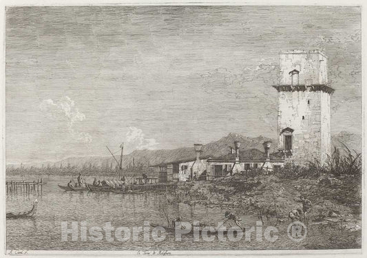 Art Print : Canaletto, La Torre di Malghera, c.1741 - Vintage Wall Art