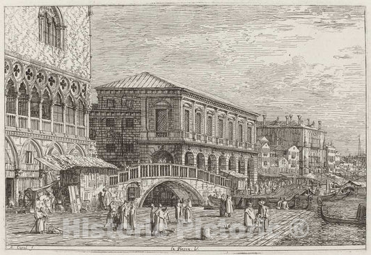 Art Print : Canaletto, Le Preson. V. [Lower Left], c.1741 - Vintage Wall Art