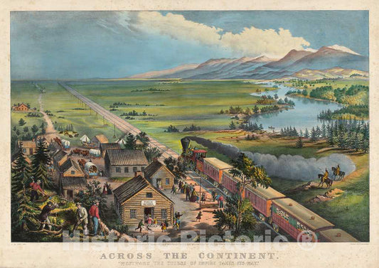 Art Print : Frances Flora Bond Palmer, Across The Continent: Westward The Course of Empire Takes its Way, 1868 - Vintage Wall Art