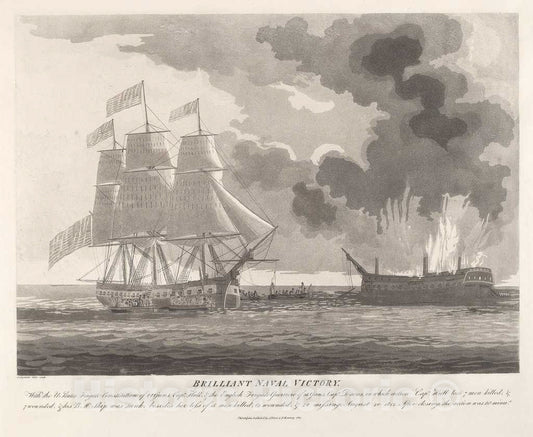 Art Print : Samuel Seymour, Brilliant Naval Victory, 1812 - Vintage Wall Art