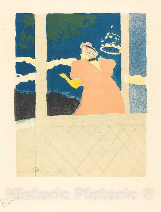 Art Print : Henri de Toulouse-Lautrec, at The Ambassadeurs (Aux Ambassadeurs), 1894 - Vintage Wall Art