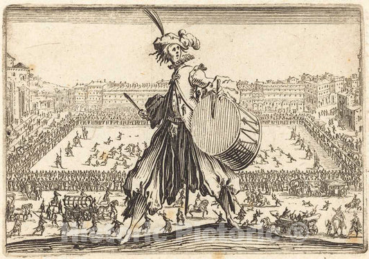 Art Print : Jacques Callot, Piazza Presso alla Porta al Prato, c. 1622 - Vintage Wall Art