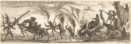 Art Print : Jacques Callot, Entry of M. de Couvonge and M. de Chalabre [Extra Plate], 1627 - Vintage Wall Art