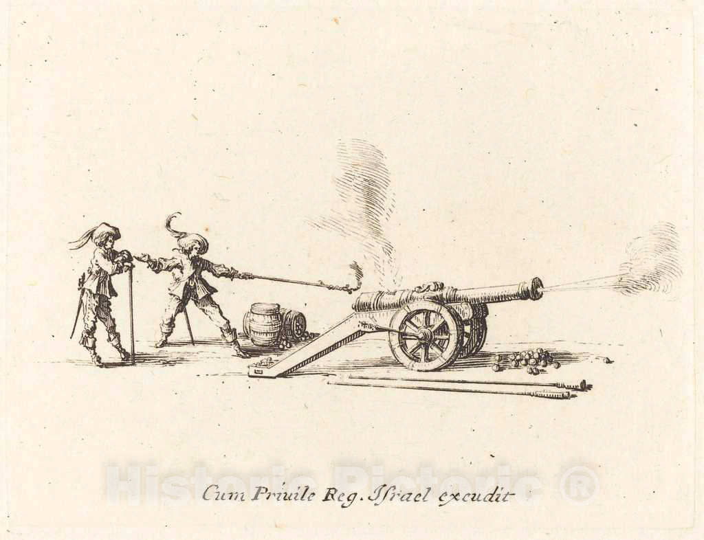 Art Print : Jacques Callot, Firing The Cannon, c.1635 - Vintage Wall Art