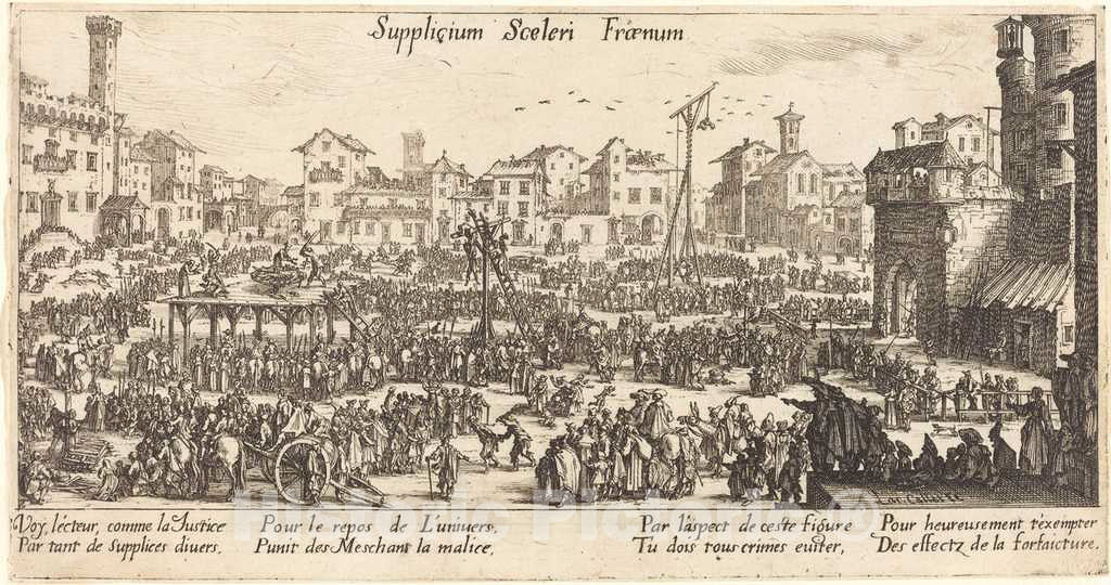 Art Print : Jacques Callot, The Punishments - Vintage Wall Art