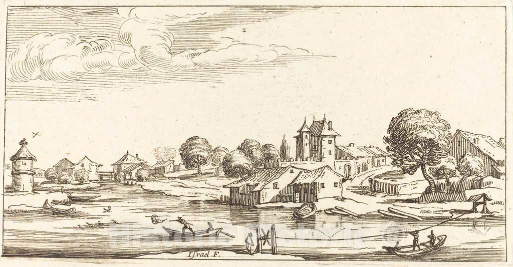 Art Print : Jacques Callot, Landscape, in or After 1635 - Vintage Wall Art