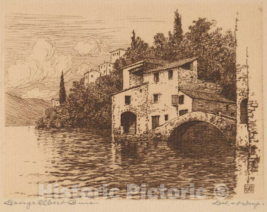 Art Print : George Elbert Burr, On Lake Como, c. 1910 - Vintage Wall Art