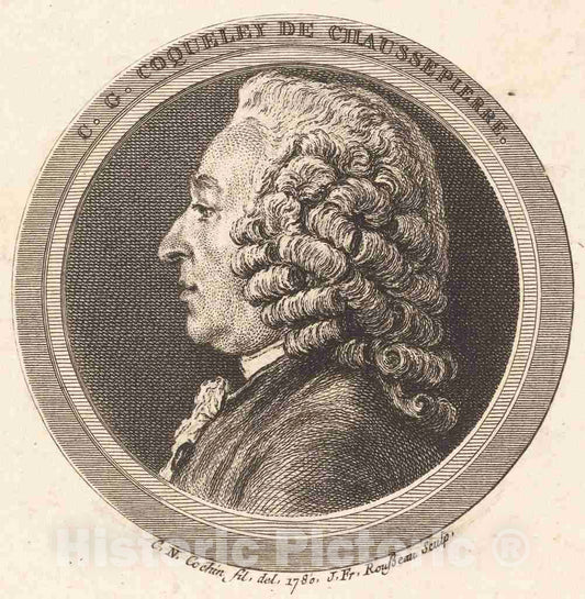 Art Print : Rousseau After Cochin II, Charles-Georges Coqueley de Chaussepierre, 1780 - Vintage Wall Art