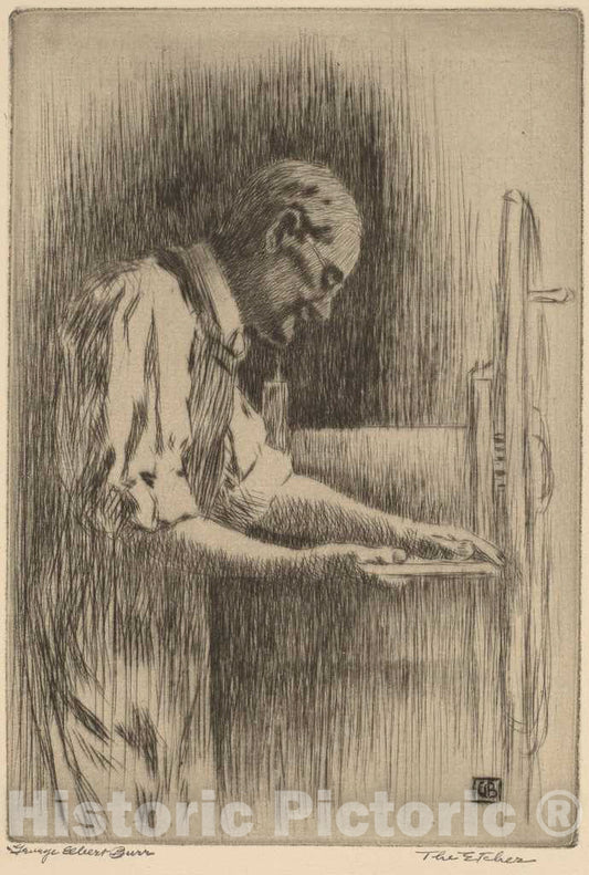 Art Print : George Elbert Burr, The Etcher, c. 1925 - Vintage Wall Art