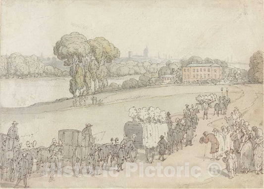 Art Print : Rowlandson, A Funeral Procession, c.1808 - Vintage Wall Art