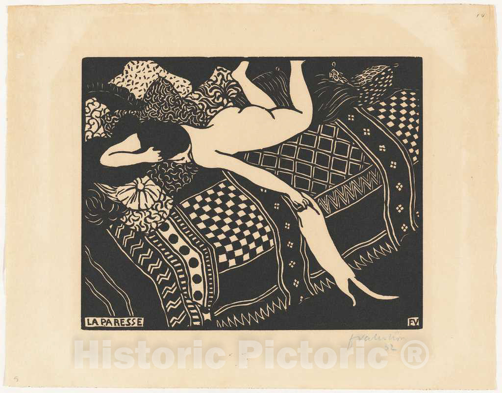 Art Print : FÃ©lix Vallotton, La paresse (Laziness), 1896 - Vintage Wall Art