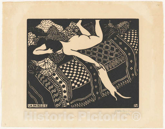 Art Print : FÃ©lix Vallotton, La paresse (Laziness), 1896 - Vintage Wall Art