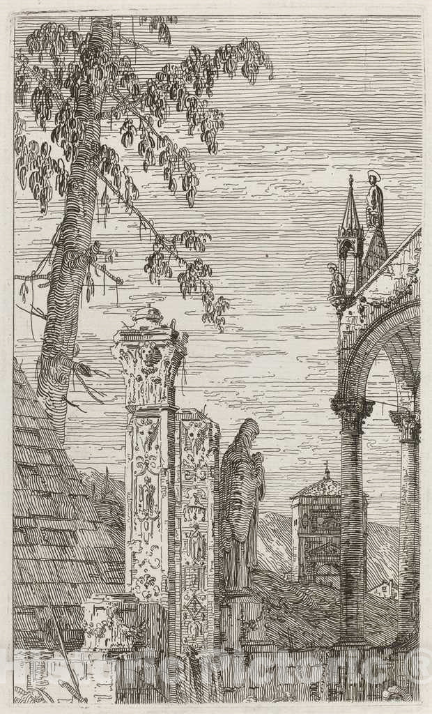 Art Print : Canaletto, The Bishop's Tomb [Center], c.1741 - Vintage Wall Art