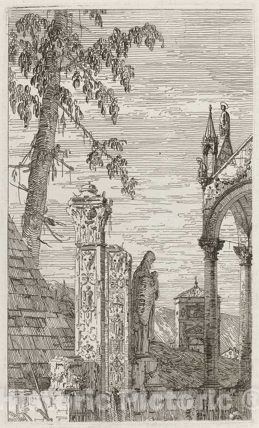 Art Print : Canaletto, The Bishop's Tomb [Center], c.1741 - Vintage Wall Art