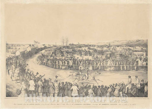 Art Print : Charles Severin, Peytona and Fashion's Great Match, 1845 - Vintage Wall Art