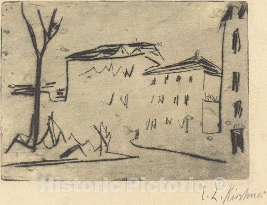 Art Print : Ernst Ludwig Kirchner, Street Corner in Dresden (Strassenecke Dresden), 1909 - Vintage Wall Art