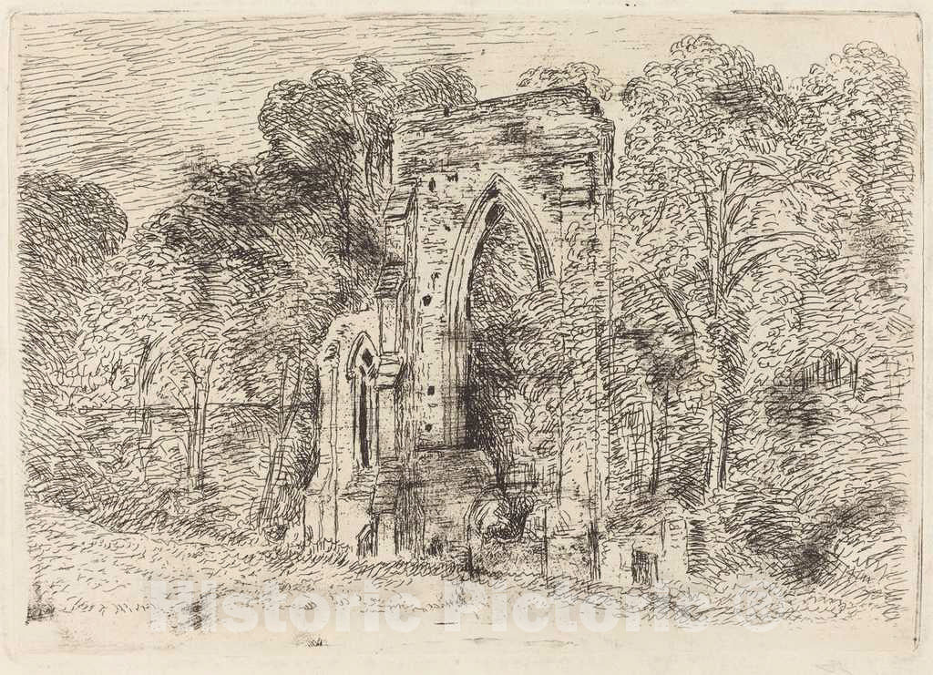 Art Print : John Constable, The Ruins of Netley Abbey, c. 1826 - Vintage Wall Art