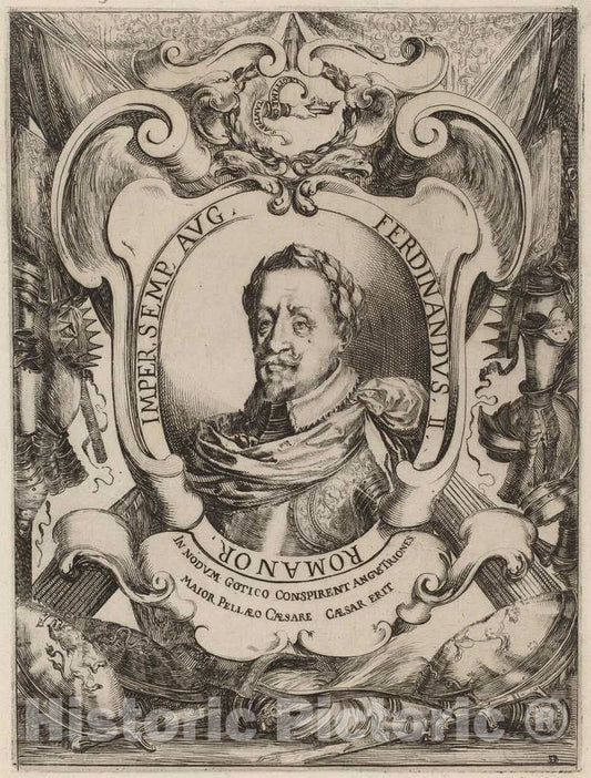 Art Print : Stefano Della Bella, The Emperor Ferdinand II, 1637 - Vintage Wall Art