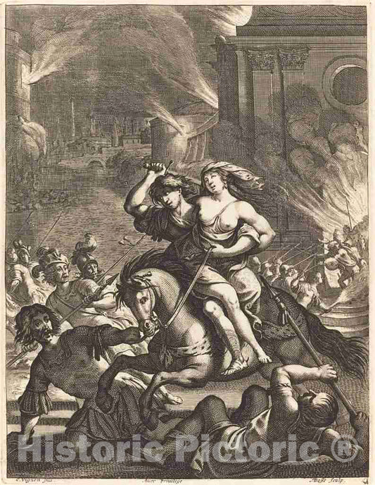 Art Print : Bosse After Vignon, Illustration to Jean Desmarets' L'Ariane, 1639 - Vintage Wall Art