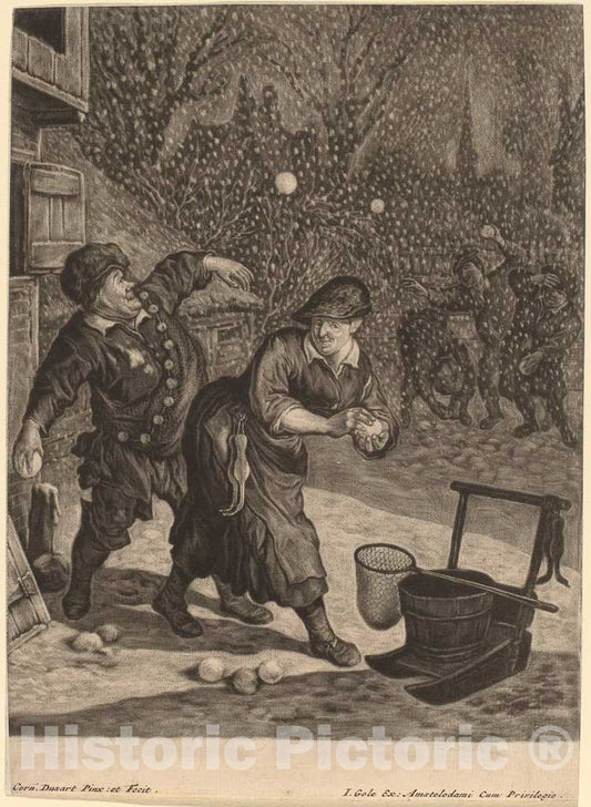 Art Print : Cornelis Dusart, March, c.1685 - Vintage Wall Art