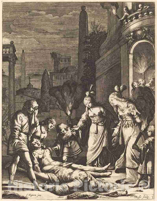 Art Print : Bosse After Vignon, Illustration to Jean Desmarets' L'Ariane, 1639 - Vintage Wall Art