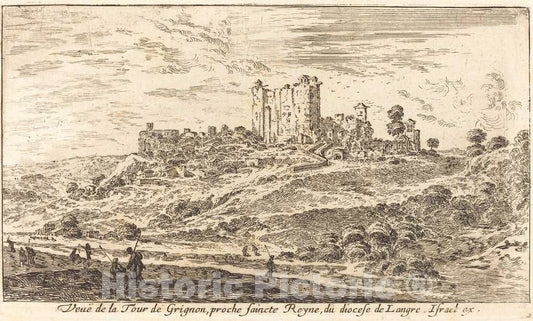 Art Print : IsraÃ«l Silvestre, Veue de la Tour de Grignon, 1650 - Vintage Wall Art