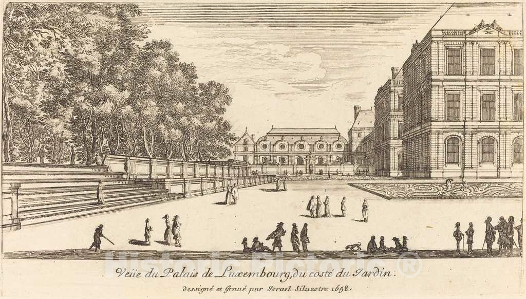 Art Print : IsraÃ«l Silvestre, Veue du Luxembourg, 1655 - Vintage Wall Art