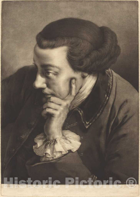 Art Print : Thomas Frye, Imaginary Portrait of an English Gentleman, 1760 - Vintage Wall Art