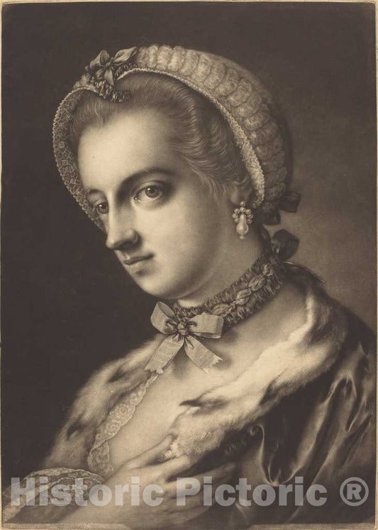 Art Print : Thomas Frye, Imaginary Portrait of an English Beauty, 1762 - Vintage Wall Art
