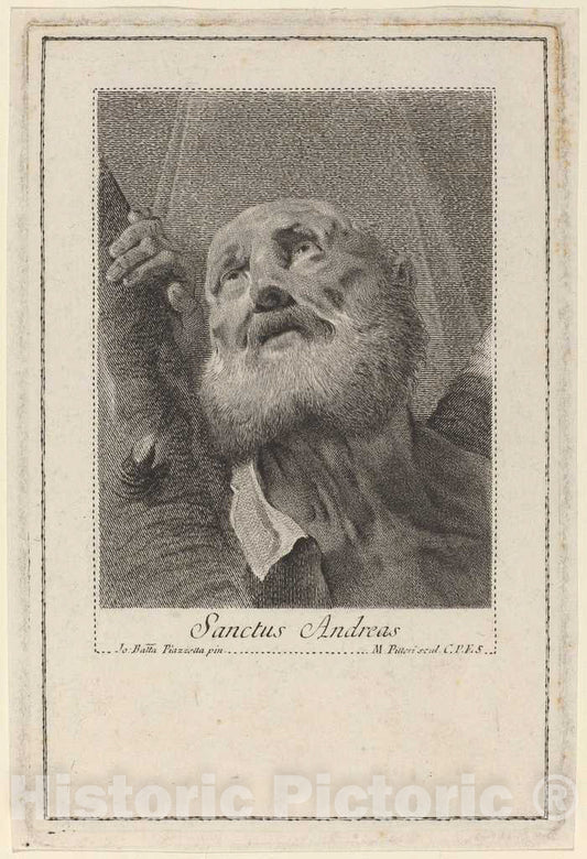 Art Print : Pitteri After Battista Piazzetta, Sanctus Andreas - Vintage Wall Art