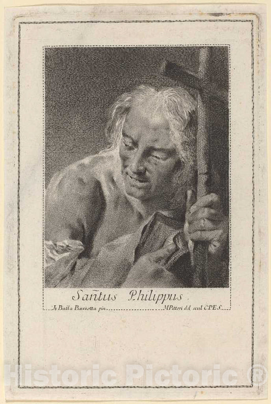Art Print : Pitteri After Battista Piazzetta, Sanctus Phillipus - Vintage Wall Art