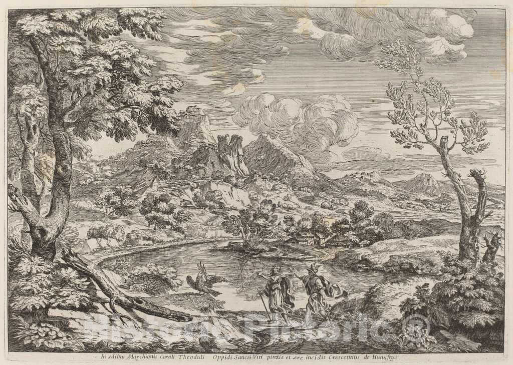 Art Print : Crescenzio Onofri, A Man Showing Mercury The Eagle of Jupiter, 1696 - Vintage Wall Art