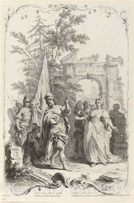 Art Print : Wagner After Zocchi, Jephthah and His Daughter, c. 1745 - Vintage Wall Art