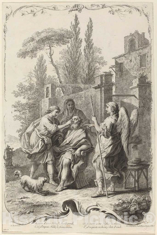 Art Print : Wagner After Zocchi, The Blind Tobias, c. 1745 - Vintage Wall Art