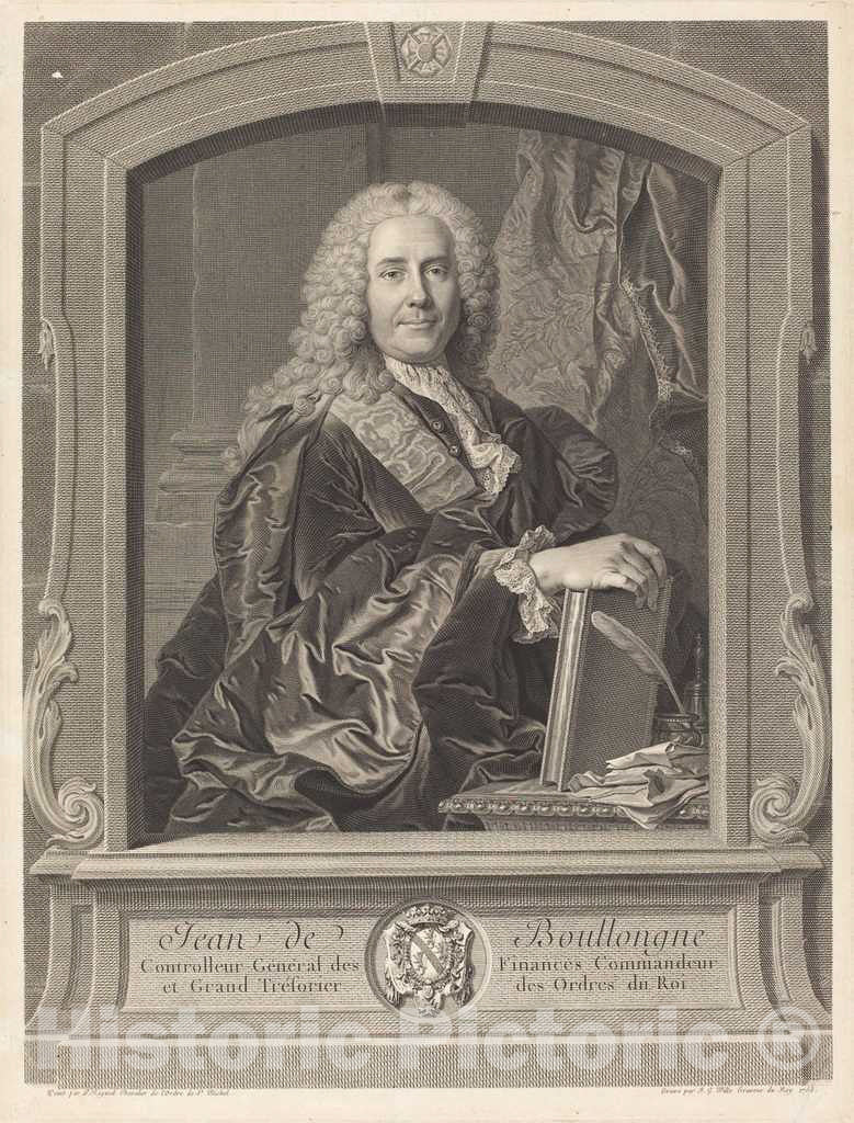 Art Print : Wille After Rigaud, Jean de Boullongne, 1758 - Vintage Wall Art