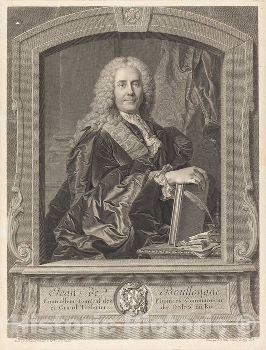 Art Print : Wille After Rigaud, Jean de Boullongne, 1758 - Vintage Wall Art