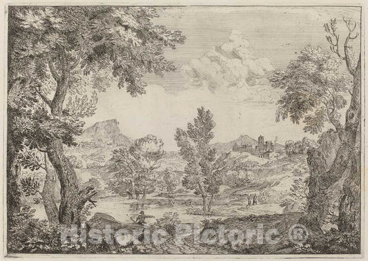 Art Print : Crescenzio Onofri, The Stream, 1696 - Vintage Wall Art