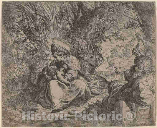 Art Print : Camillo Procaccini, The Rest on The Flight into Egypt, c.1589 - Vintage Wall Art