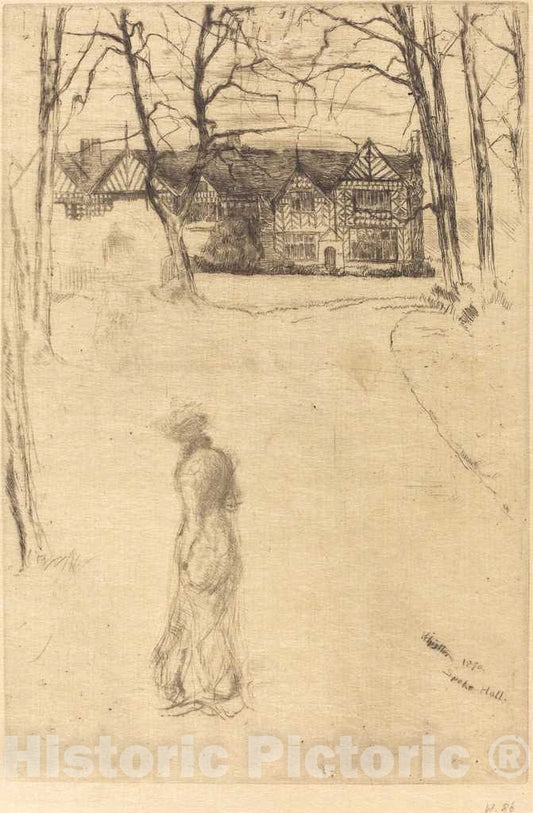 Art Print : James McNeill Whistler, Speke Hall, No.1, 1870 - Vintage Wall Art