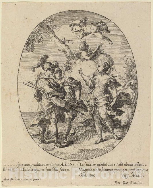Art Print : Pietro Rotari After Balestra, Venus Appearing to Achilles, 1725 - Vintage Wall Art
