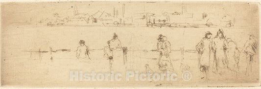 Art Print : James McNeill Whistler, A Sketch on The Embankment - Vintage Wall Art