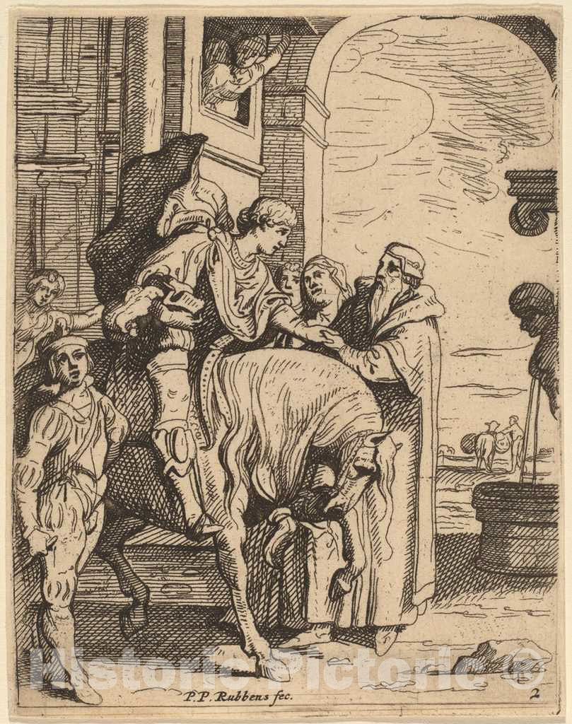 Art Print : Theodoor Van Thulden After Rubens, The Prodigal Son Bids Farewell to His Father - Vintage Wall Art