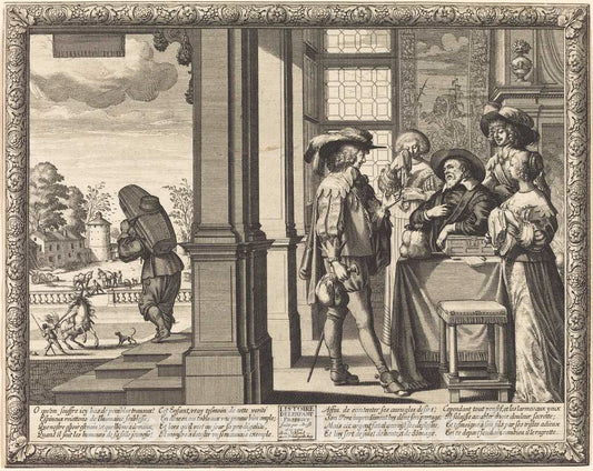 Art Print : Abraham Bosse, The Prodigal Son Bids Farewell to his Father - Vintage Wall Art
