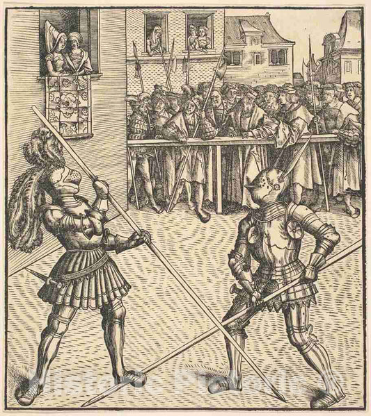 Art Print : Leonhard Beck, Tournament on The Occasion of The Festivity of The Marriage, c.1515 - Vintage Wall Art