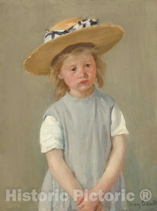Art Print : Mary Cassatt, Child in a Straw Hat, c. 1886 - Vintage Wall Art